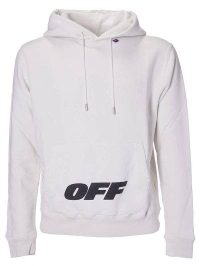 Shop Off-white Logo Print Hoodie In Off White