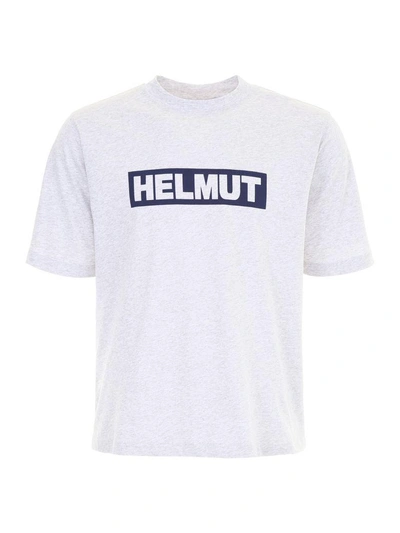 Shop Helmut Lang Oversized Logo T-shirt In Grey Melangegrigio