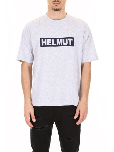 Shop Helmut Lang Oversized Logo T-shirt In Grey Melangegrigio