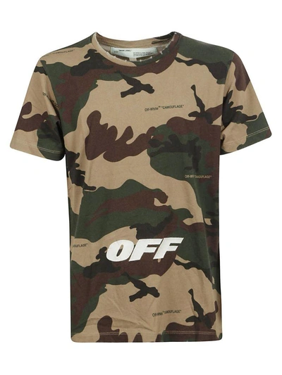 Shop Off-white Camouflage Print T-shirt In All Over-white