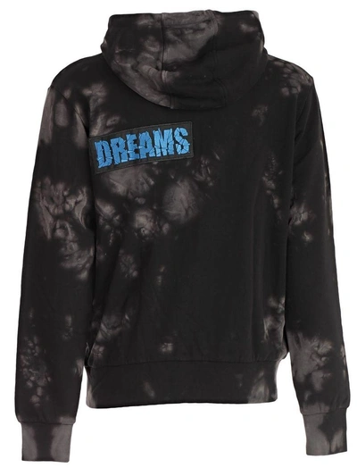 Shop Love Moschino Bleached Zip-up Hoodie In Black