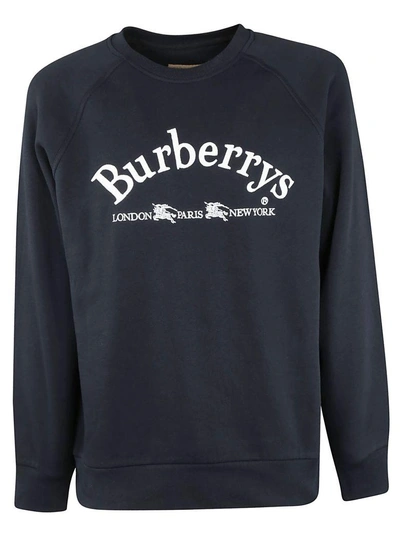 Shop Burberry Archive Logo Sweatshirt In Navy