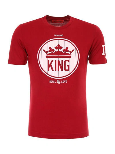 Shop Dolce & Gabbana King T-shirt In Bordeaux Scuro|rosso