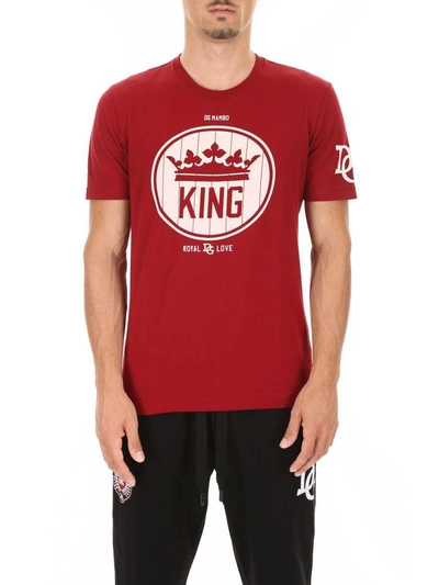 Shop Dolce & Gabbana King T-shirt In Bordeaux Scuro|rosso