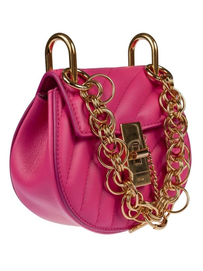 Shop Chloé Drew Shoulder Bag In Fuchsia Rose