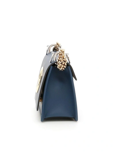 Shop Fendi Small Kan I F Bag In Blu Scuro+oro Softblu