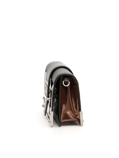 Shop Prada Metallic Cahier Bag In Cammeo Nero