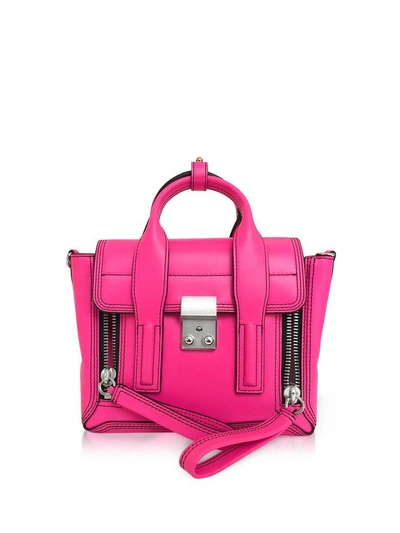 Shop 3.1 Phillip Lim / フィリップ リム Neon Pink Leather Pashli Mini Satchel In Fuchsia