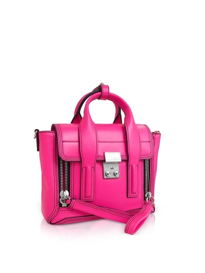 Shop 3.1 Phillip Lim / フィリップ リム Neon Pink Leather Pashli Mini Satchel In Fuchsia