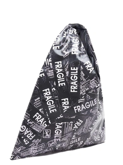 Shop Mm6 Maison Margiela 'japanese Bag Fragile' Bag In Black