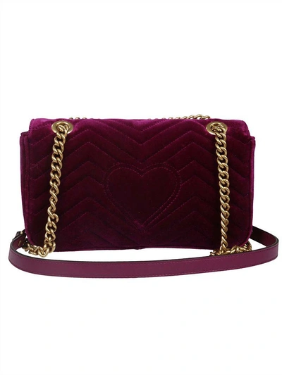 Shop Gucci Gg Marmont Shoulder Bag In Fucsia