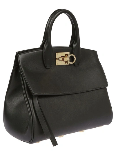 Shop Ferragamo The Studio Hand Bag In Nero