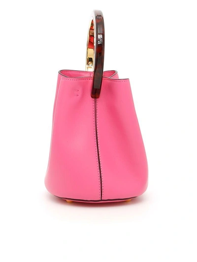 Shop Marni Pannier Bag In Fuxia Fluo