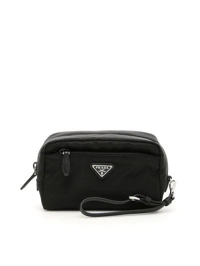 Shop Prada Nylon Pouch In Neronero