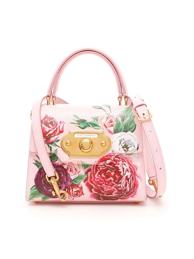 Shop Dolce & Gabbana Peony Print Welcome Bag In Peonie Fdo Confettorosa
