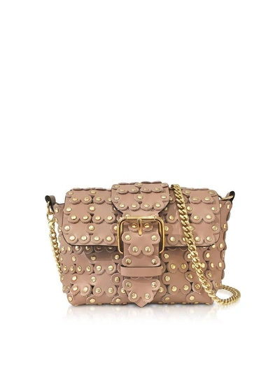 Shop Red Valentino Puzzle Flower Chain Shoulder Bag In Nude