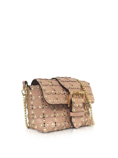 Shop Red Valentino Puzzle Flower Chain Shoulder Bag In Nude