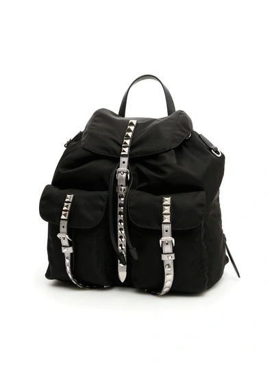 Shop Prada New Vela Backpack In Nero Cromonero
