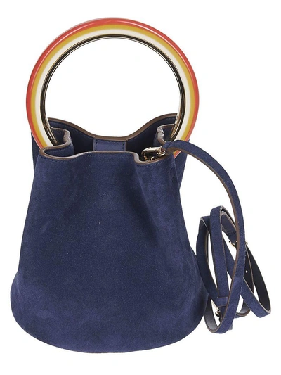 Shop Marni Pannier Bucket Bag In Blu