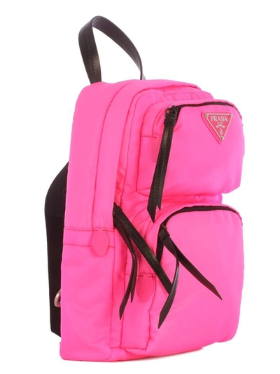 Shop Prada One Strap Double Pocket Backpack In F0fpink Fluo