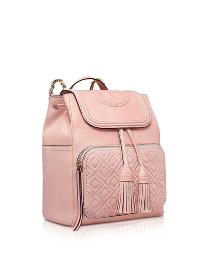 Shop Tory Burch Shell Pink Quilted Leather Fleming Backpack