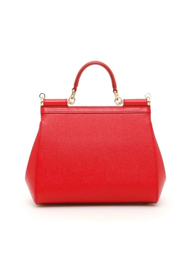 Shop Dolce & Gabbana Medium Sicily Bag In Rosso