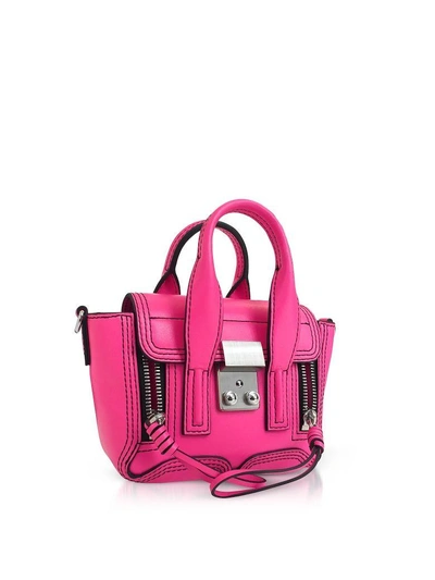 Shop 3.1 Phillip Lim / フィリップ リム Neon Pink Leather Pashli Nano Satchel In Fuchsia