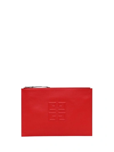 Shop Givenchy Large 4g Pouch In Rosso