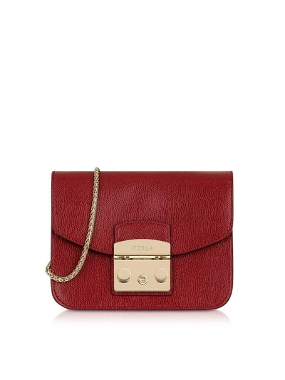 Shop Furla Cherry Leather Metropolis Mini Crossbody Bag