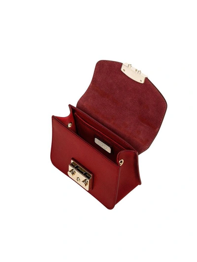 Shop Furla Cherry Leather Metropolis Mini Crossbody Bag