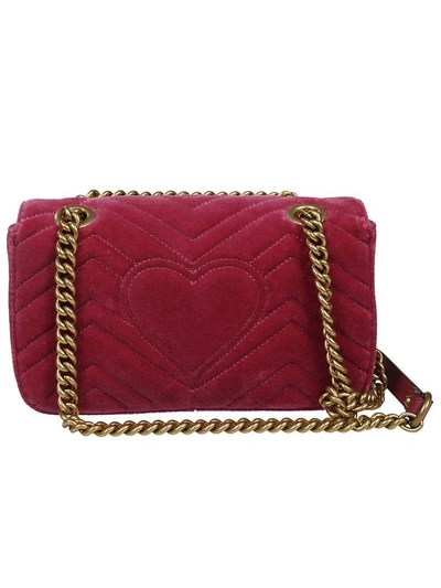 Shop Gucci Gg Marmont Shoulder Bag In Raspberry