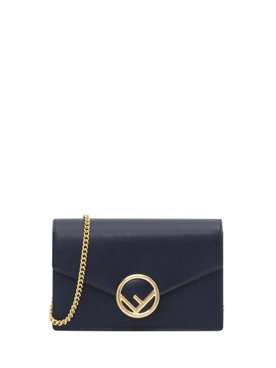 Shop Fendi Wallet On Chain With New Logo In Blu