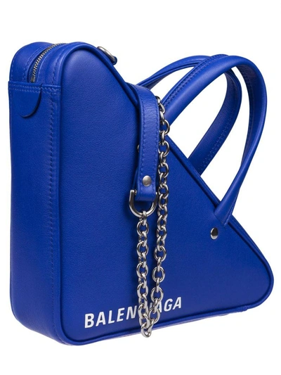 Shop Balenciaga Triangle Holdall In Blue Royal