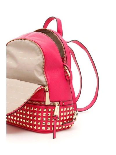 Shop Michael Michael Kors Medium Rhea Backpack In Ultra Pink|fuxia