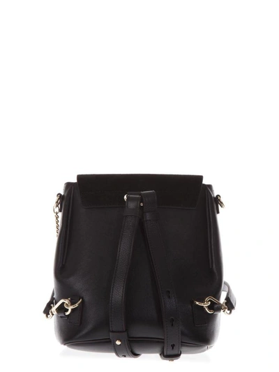 Shop Chloé Faye Black Suede & Leather Backpack