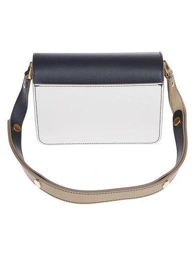Shop Marni Micro Leather Shoulder Bag In Nero/bianco