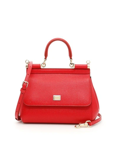 Shop Dolce & Gabbana Small Sicily Bag In Rosso