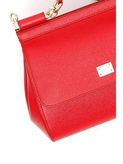 Shop Dolce & Gabbana Small Sicily Bag In Rosso