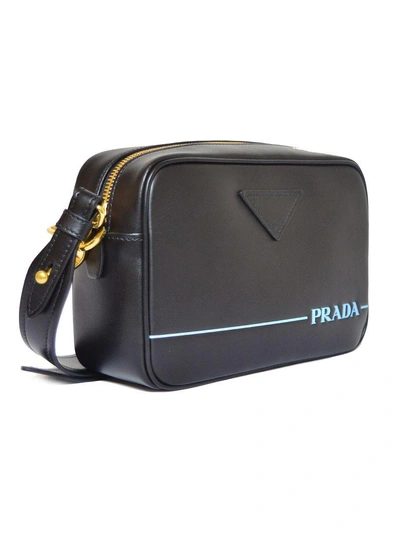Shop Prada Logo Mirage Camera Shoulder Bag In Black