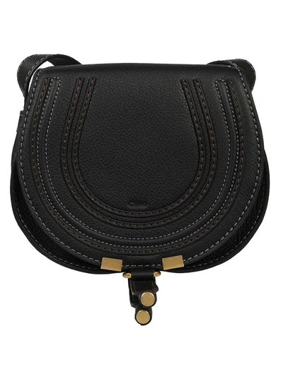 Shop Chloé Marcie Shoulder Bag In Black