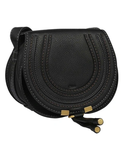 Shop Chloé Marcie Shoulder Bag In Black