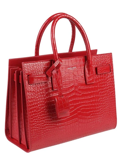 Shop Saint Laurent Small Sac De Jour Shoulder Bag In Rouge Eros