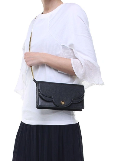 Shop See By Chloé Mini Polina Textured-leather Shoulder Bag In Nero