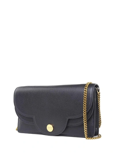 Shop See By Chloé Mini Polina Textured-leather Shoulder Bag In Nero
