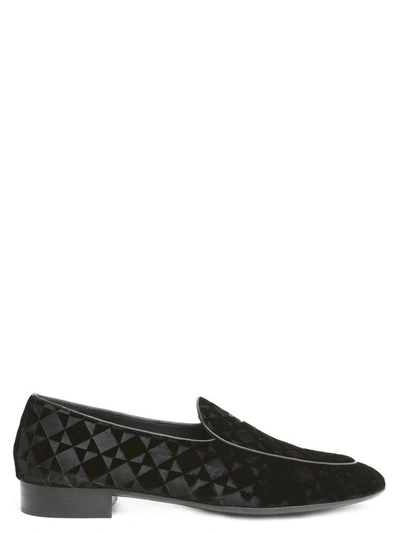 Shop Giuseppe Zanotti New Velvet Tridimension Shoes In Black