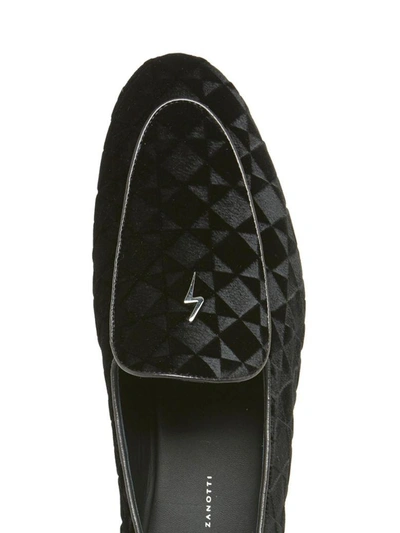 Shop Giuseppe Zanotti New Velvet Tridimension Shoes In Black