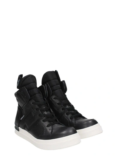 Shop Cinzia Araia Black Leather Sneakers