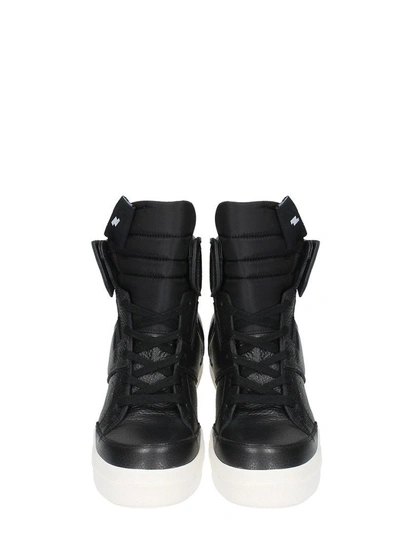 Shop Cinzia Araia Black Leather Sneakers