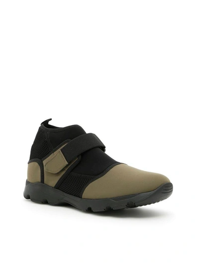 Shop Marni Sneaker In Military Green Black (green)