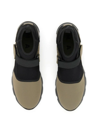 Shop Marni Sneaker In Military Green Black (green)